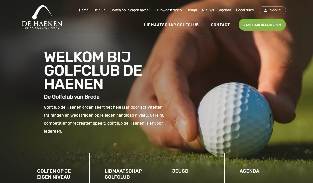 Golfclub de Haenen | Nieuwe website golfclub de Haenen